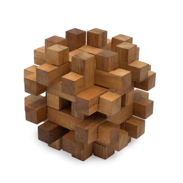 Double Lock-a-Ball - Wooden 3D Puzzle Brainteaser