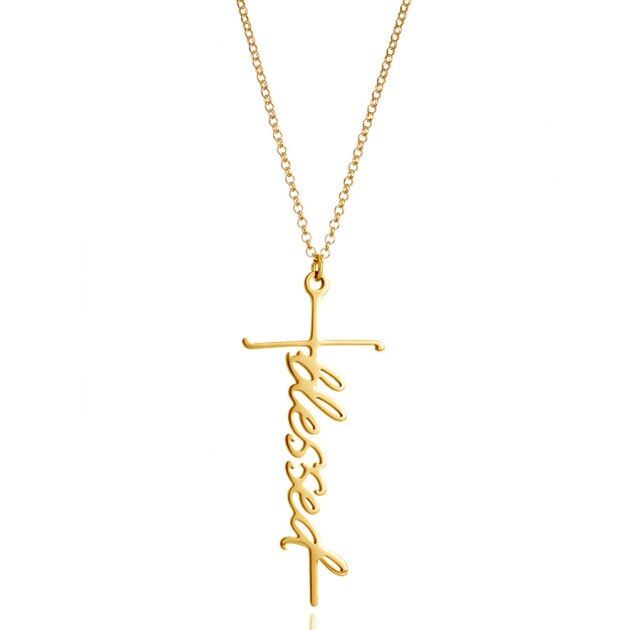 Gold Plated Blessed Cross Necklace