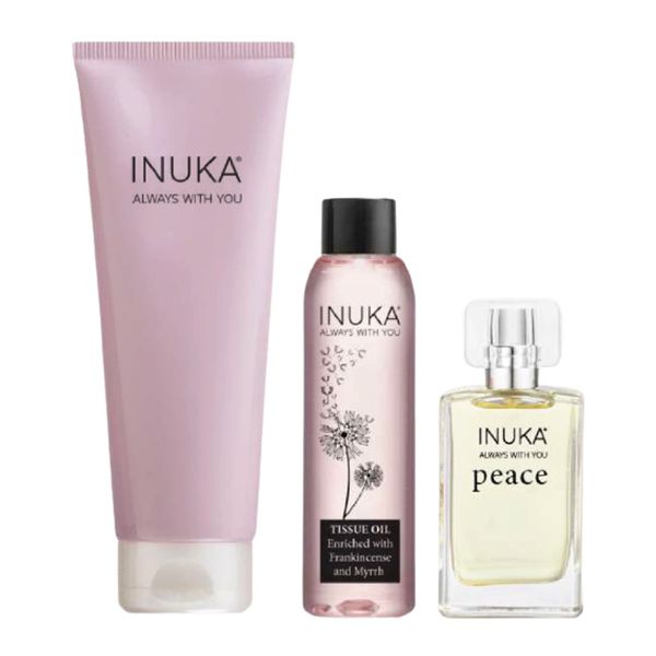 3 Piece Inuka Message in Bottle Set -Bodywash, Tissue Oil &amp; Perfume - Peace