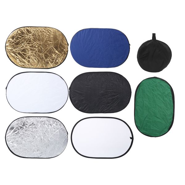 60x90cm 7-in-1 Oval Collapsible Photo Reflector