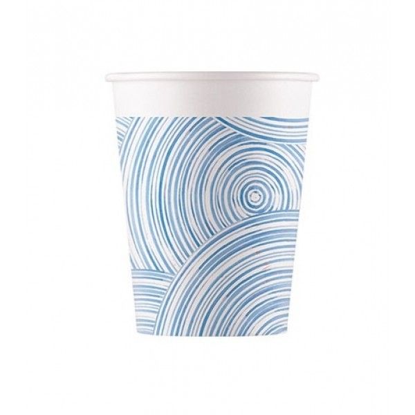 Eco Compostable Blue Circles Paper Cups