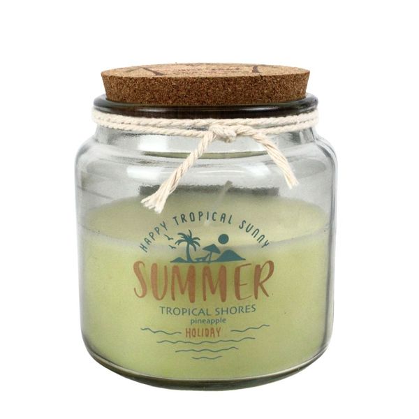 Holiday Scented Candles - Glass Jar &amp; Cork Lid - Tropical Shore Pineapple