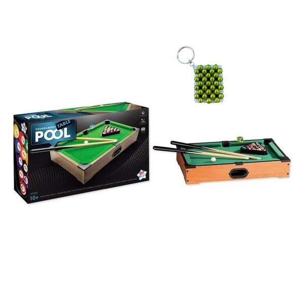 Mini Table Pool/Snooker Set-Compact and Portable Billiards Game &amp; Key Ring