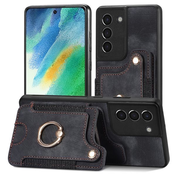 Finger Ring Case Compatible With Samsung Galaxy S22 Ultra Leather Cover