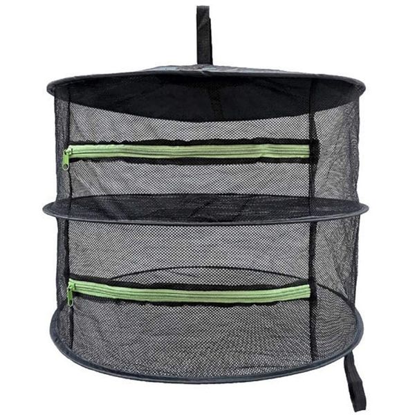 2-Layers Herb Drying Rack,Food Mesh Net Dryer, Hanging, Collapsible