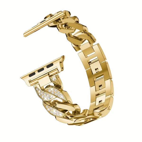 Elegant Sparkling Watch Strap For Apple Watch - Yellow Gold