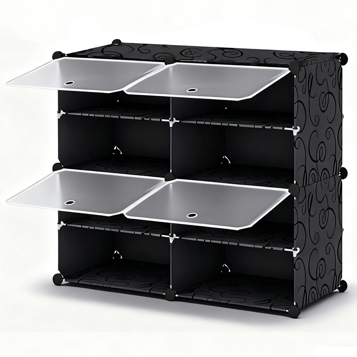 16 Pairs Shoe Rack Organizer Closet Shoe Cabinet with Door Shoe