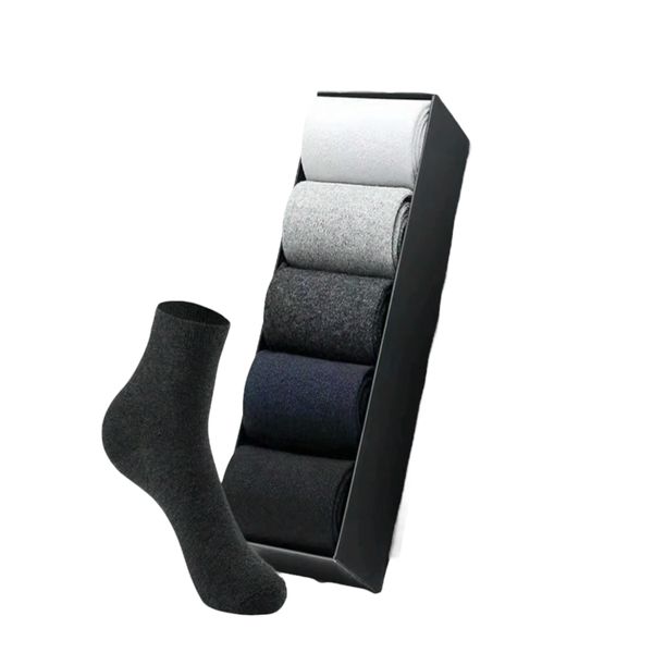 5 Pair Men's Everyday or Business Mid Calf Socks in a Box
