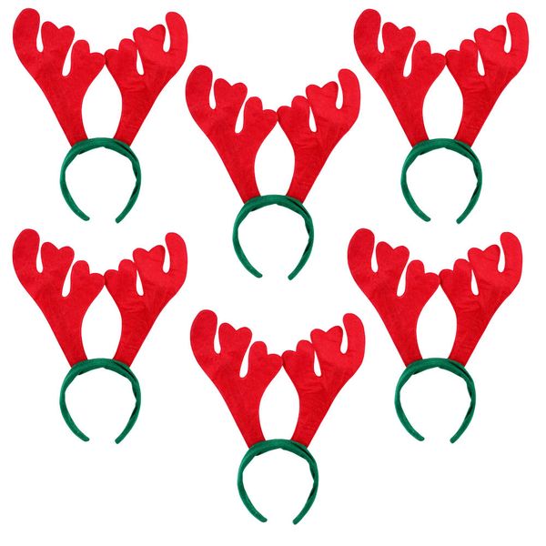 Christmas Reindeer Antler Headband - 6 Pack