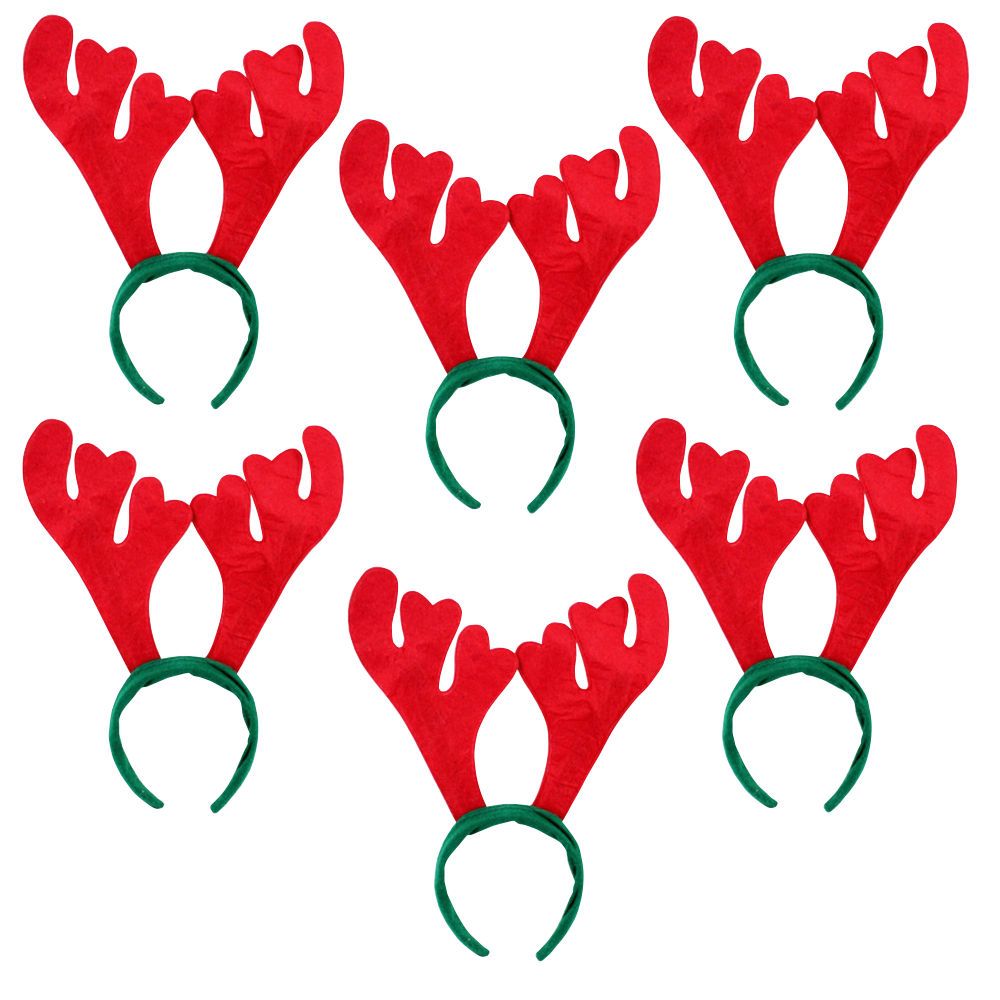 Christmas Reindeer Antler Headband - 6 Pack