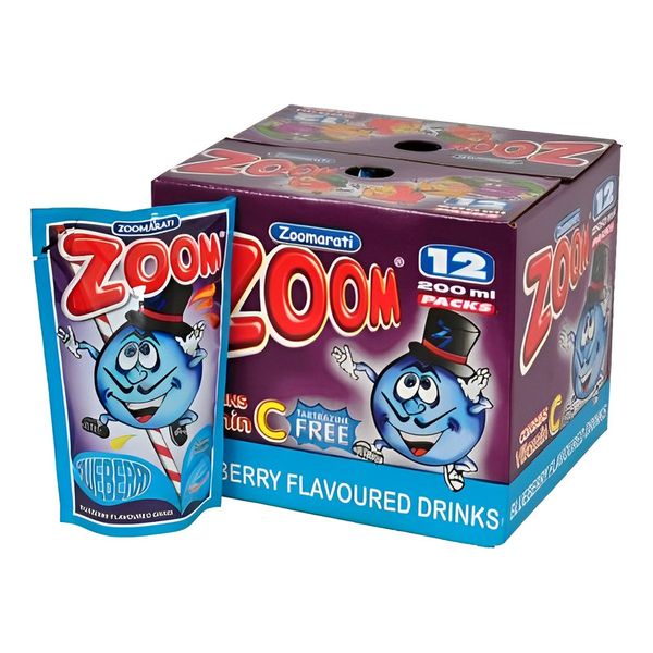 Zoom Blueberry Juice Pouches - Box of 12