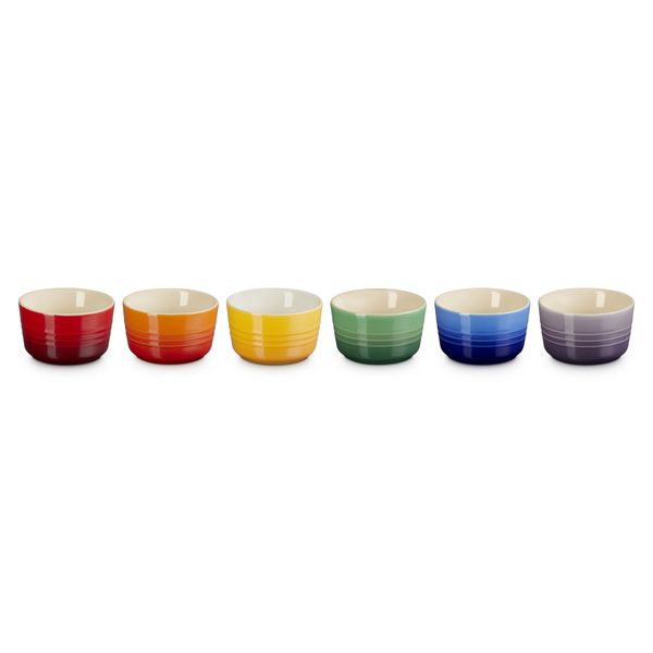 Le Creuset Stoneware Rainbow Set of 6 Mini Ramekins - 100ml