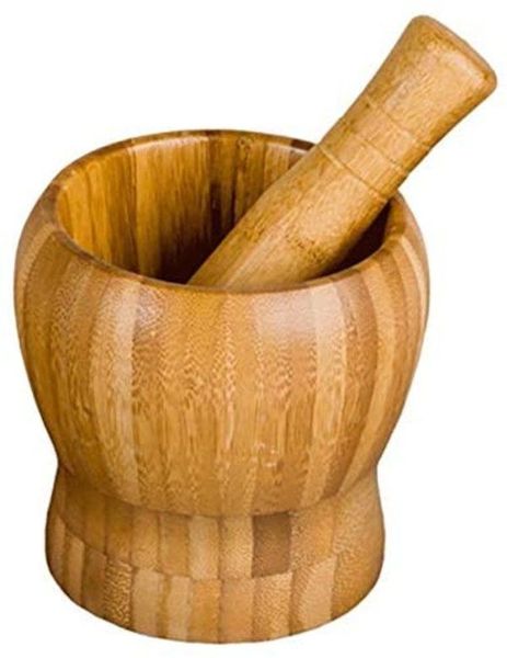 Bamboo Mortar and Pestle Herb Hand Grinder