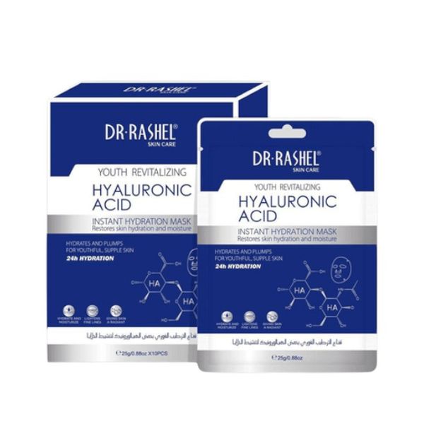 Dr Rashel Hyaluronic Acid Instant Hydration Face Sheet Masks 25g x 10pcs.