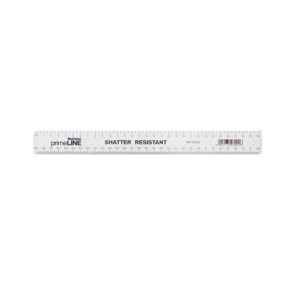 Primeline- Shatter Resistant Ruler 30cm Clear x 20