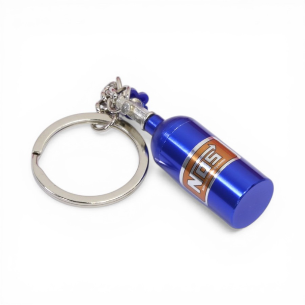 Blue Nitrous Tank Design Keyring With Key Holder image