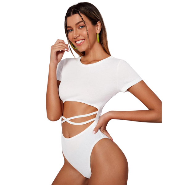 Edendiva's Criss Cross Open Bodysuit