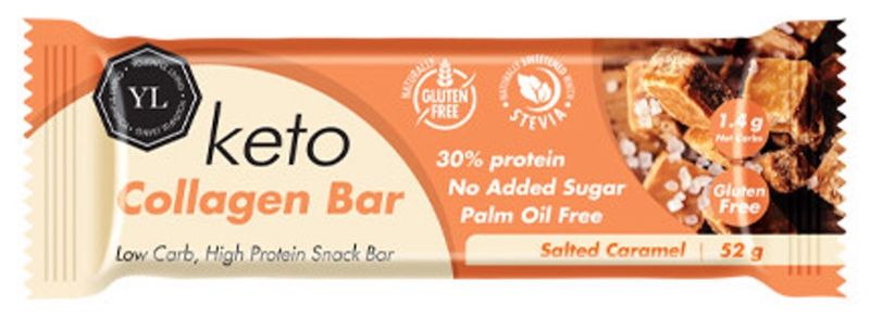 YL Keto Collagen Bar - 52g Bar- Salted Caramel - 6 Pack