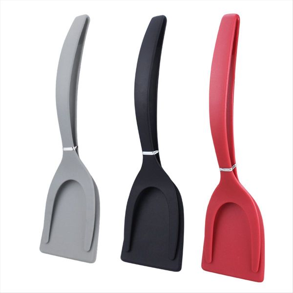 2 in 1 Nylon Grip Flip Pancake Egg Clamp Grip Omelette Spatula Tongs Clamp