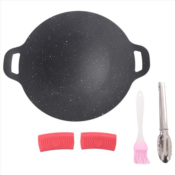 28cm Outdoor Camping Grill Plate Non-Stick Korean Barbecue Plate Barbecue M