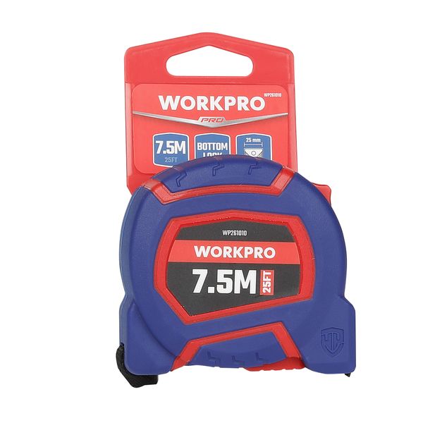 WORKPRO 7.5M/25FT X25MM Tape Measure With Nylon Coated Blade