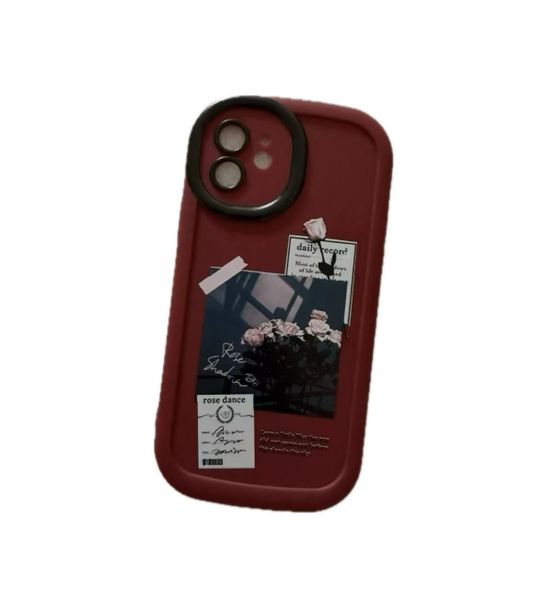 Rose Red Silicone Phone Case Compatible With iPhone12/13/14/15/Pro/ProMax