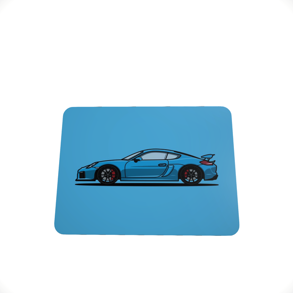 2D Blue Car D-Mouse Pad