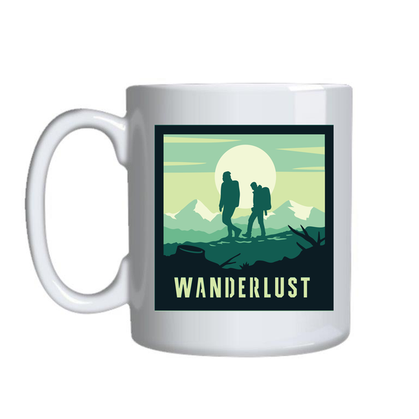 Wunderlust Mugs for Adventure Lovers Trendy Graphic Cup Birthday Present014