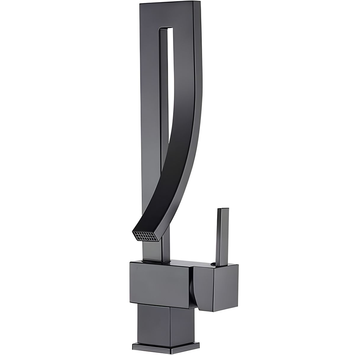 Single Lever Handle Waterfall Faucet 1 Hole Bath Sink Faucet with Deck Plate