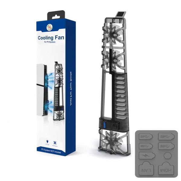 Compatible with PS5 Slim/Pro Cooling Fan with USB Port Slim and Dust plug