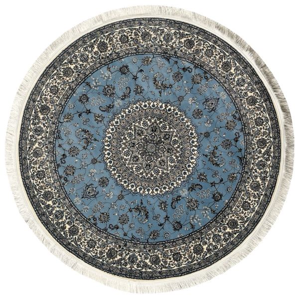 150 x 150 cm Persian Red Nain Design Fine Quality Machine Made Round Rug