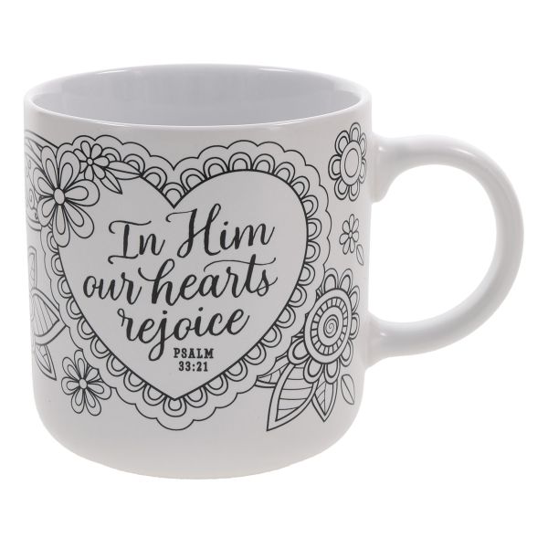 Coloring Mug - In Him Our Hearts Rejoice