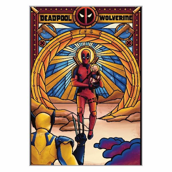 Deadpool &amp; Wolverine Stained Glass Poster - A1
