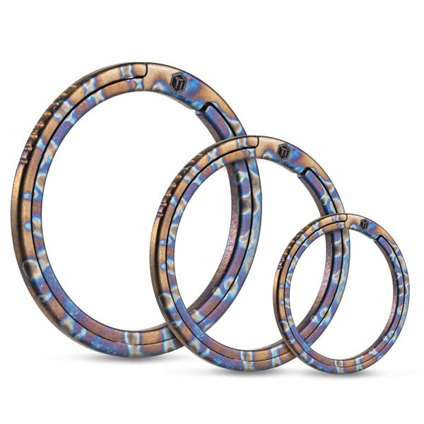 Titanium Alloy EDC Keyring Set Flame Anodised (1L+1M+1S)