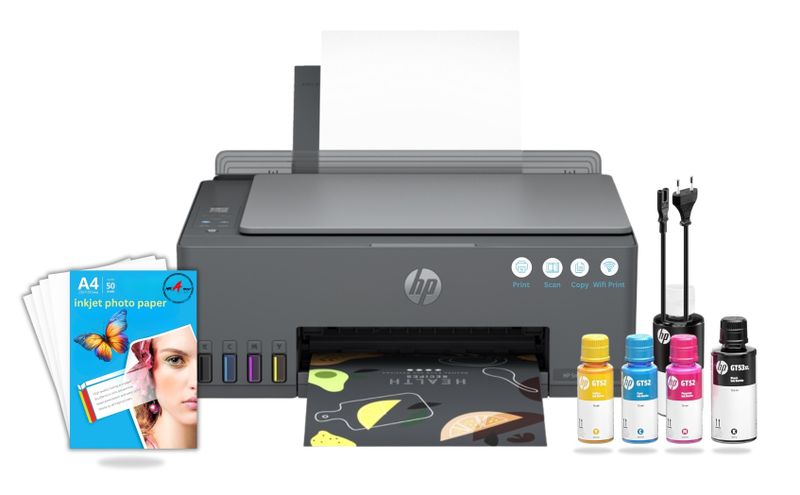 HP Smart Tank 581 All in one Printer-Copy,Print,Scan,Wireless + Photo Paper