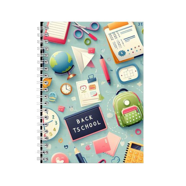 Calculator A5 Notebook Spiral and Lined Back to School Graphic Notepad 132