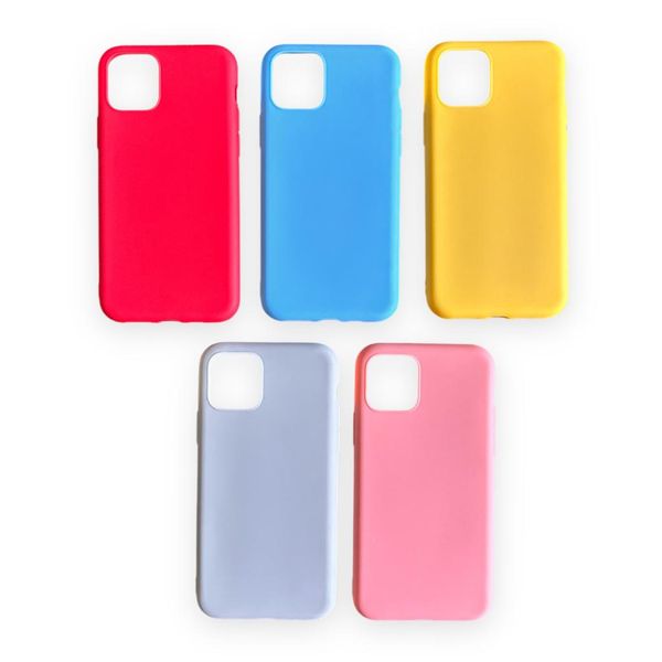 AMA Solid Silicone Colorful Case For iPhone 11 Pro - Pack Of 5 Colors