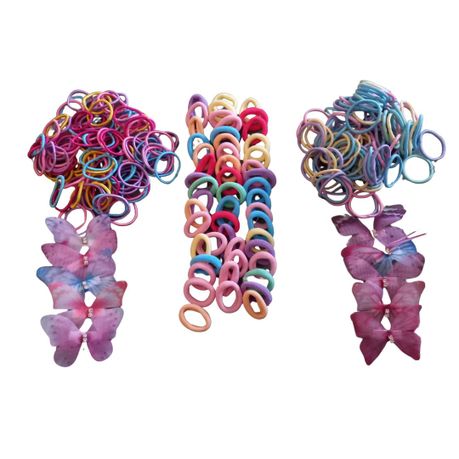 Girls Hair Ties And Clips Set 260 Pieces Image