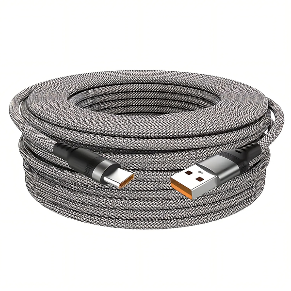 Ultra Long Nylon USB to USB-C Charging Cable - Durable &amp; Flexible
