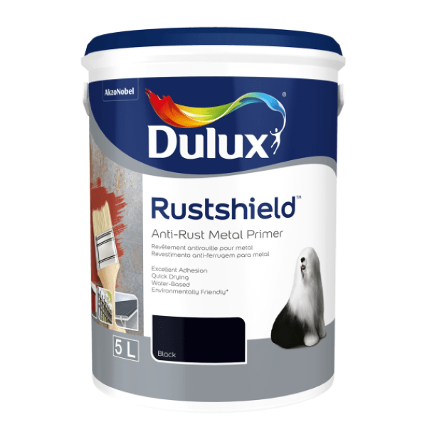 Dulux Rustshield Water Based Metal Primer Black 5lt