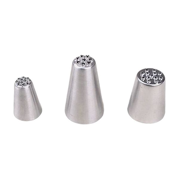 Stainless Steel Cream Frosting Nozzles - Silver - 3 Piece