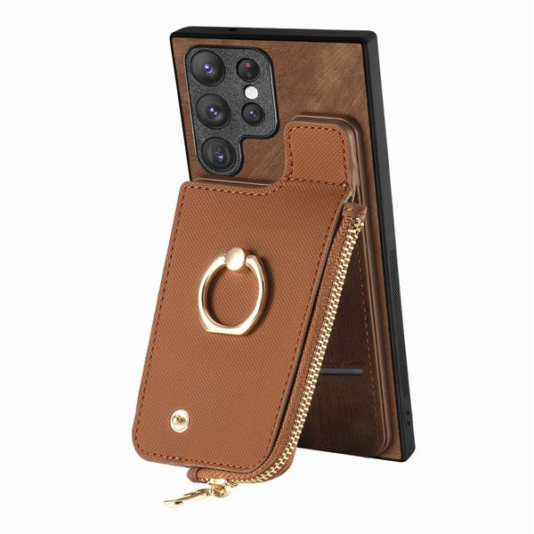 Card Holder Ring Stand Phone Case Compatible with Samsung Galaxy S22 Ultra