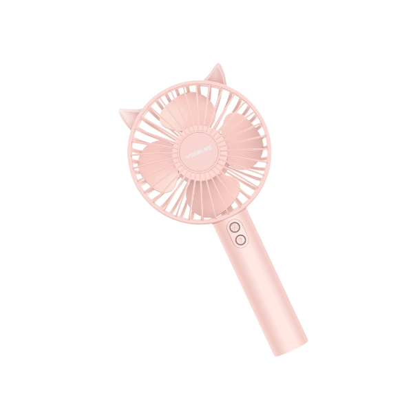 Portable Mini Handheld Fan with Rechargeable Battery and Fan Stand - White