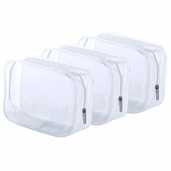 3ps Clear Makeup Cosmetic Toiletry Bags Transparent Makeup Storage Bag Set