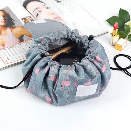 Lazy drawstring cosmetic bag best sale