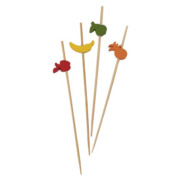Regent Wooden Disposable Mix Pack Of Fruit Picks 20 Pieces - 120mm
