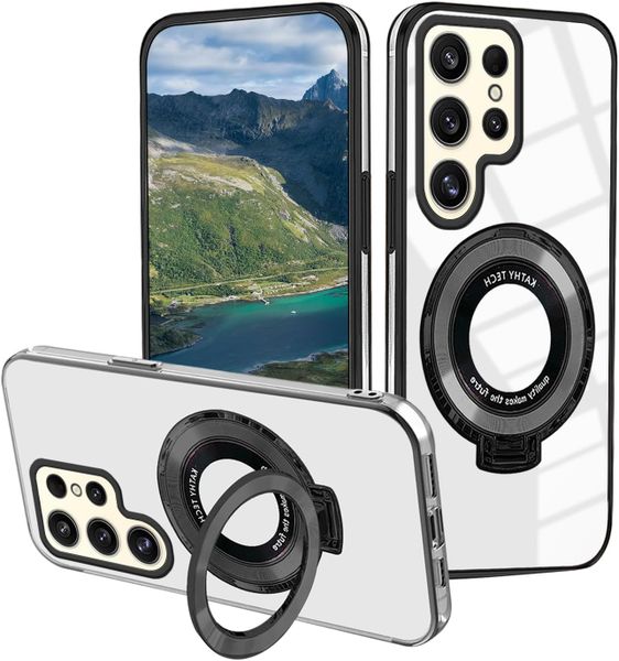 Magnetic Stand Clear Phone Case Compatible With Samsung Galaxy S25 Ultra