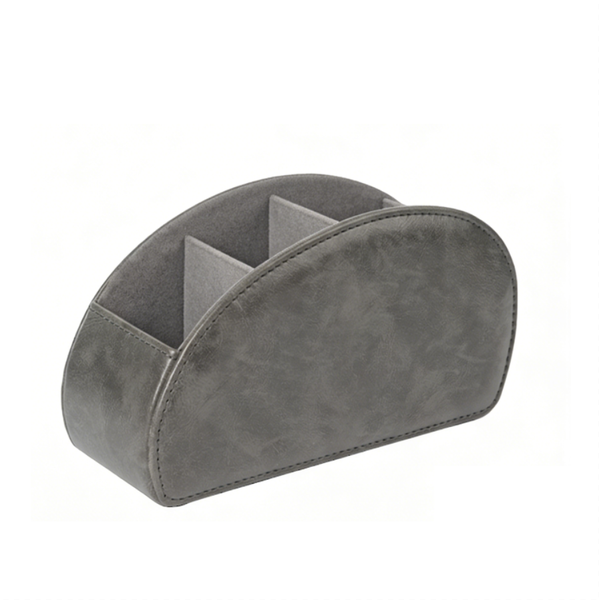 PU Leather Multifunctional Desktop Storage Rack, Small Item Storage-Grey