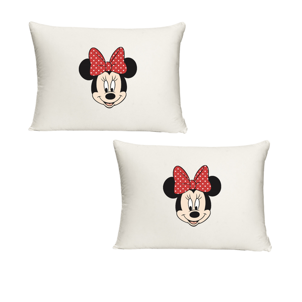 Katz Designs - Twin Standard Pillow Cases Red Minnie Mouse Face