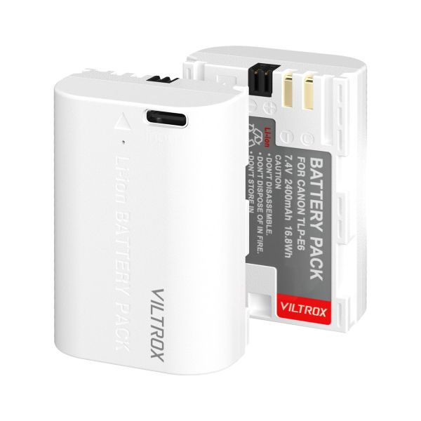 Viltrox LP-E6 2400mAh Lithium Camera Battery with USB-C Port for Canon